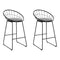 Artiss Set of 2 Bar Stools Steel Fabric - Grey and Black