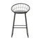 Set of 4 - Steel Fabric Bar Stools - Grey and Black