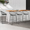 Set of 4 - Steel Fabric Bar Stools - Grey and Black