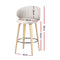 2 x Leather & Wood Bar Stools – Contoured Dining Style B
