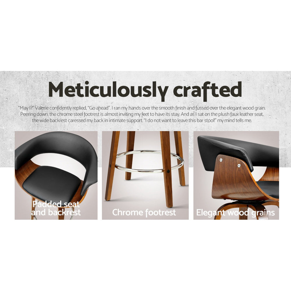 Callan Wooden Bar Stools – Black – Set of 4