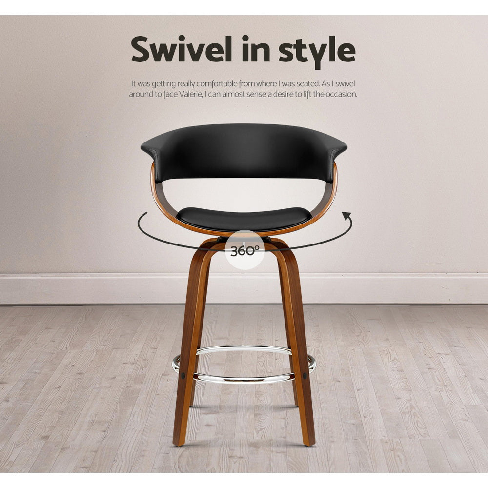Callan Wooden Bar Stools – Black – Set of 4