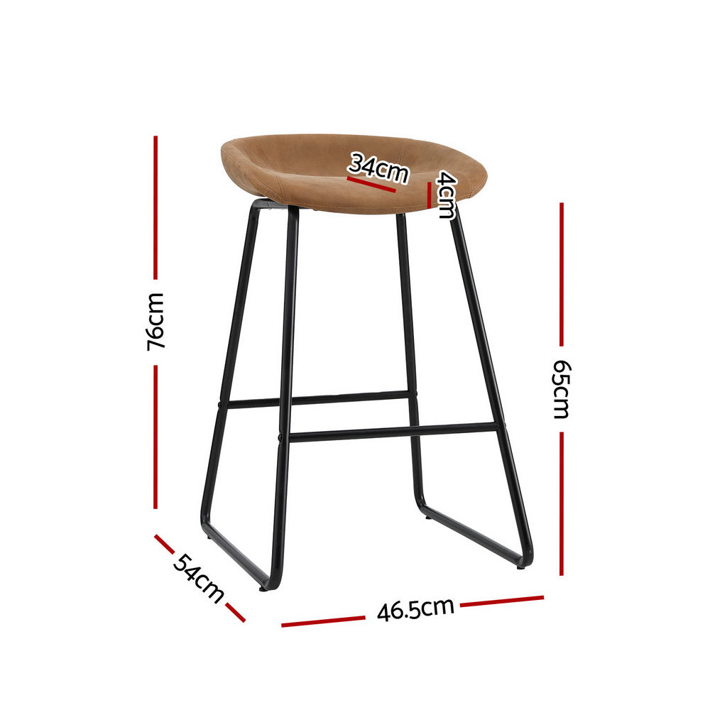 Haven Fixed Counter Stools – Brown – Set of 4