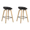 Artiss Set of 2 Wooden Square Footrest Bar Stools - Black