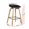 Set of 2 - Wooden Square Footrest Bar Stools - Black