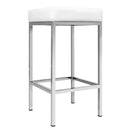 Artiss 2x Bar Stools Leather Padded Metal White