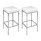 4 x Metal Bar Stools – White with Leather Padding