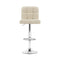 Set of 2 - Leather Patterned Bar Stools - Beige