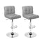 Artiss Set of 2 Fabric Swivel Bar Stools - Grey