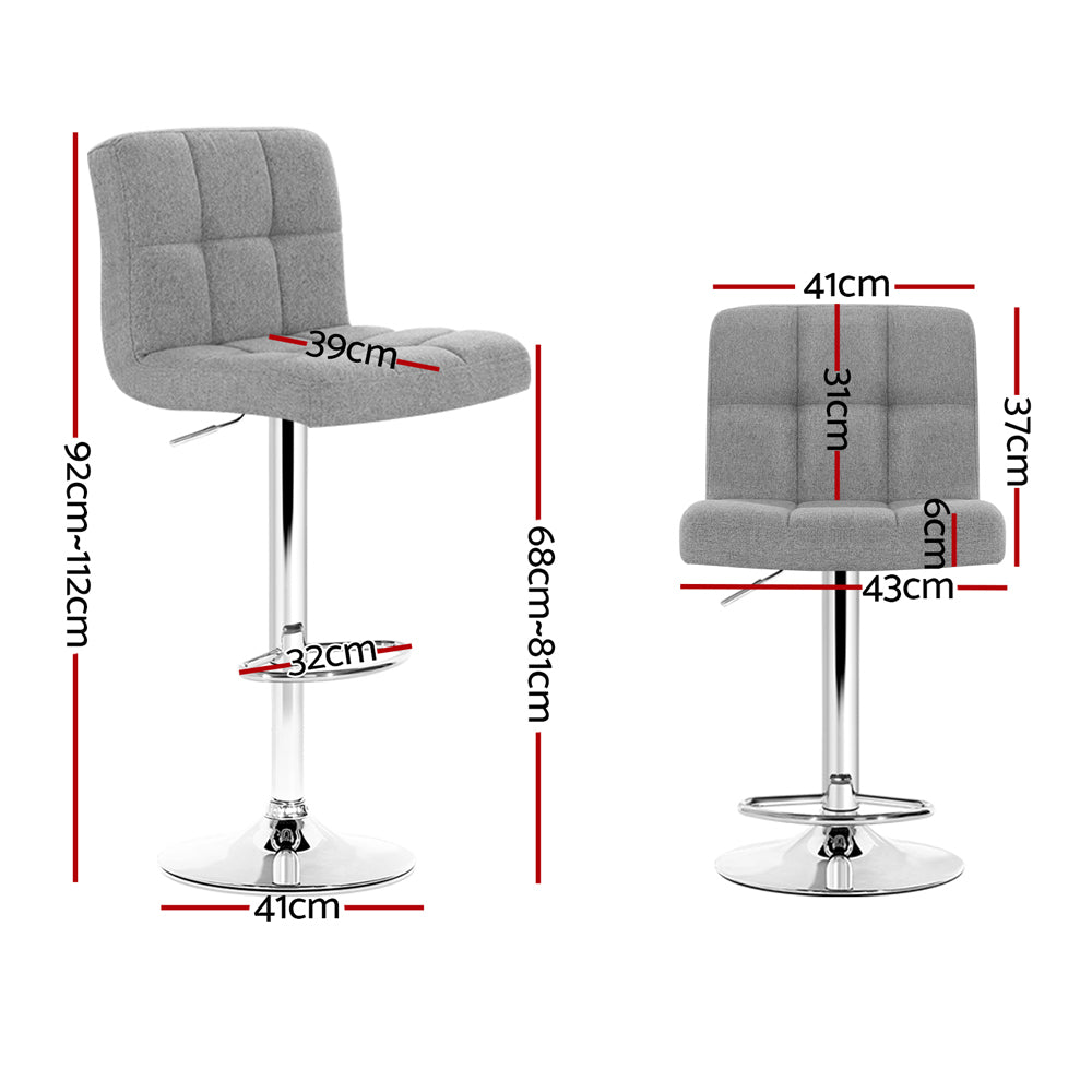 Nara Swivel Bar Stools – Grey / Charcoal – Set of 4