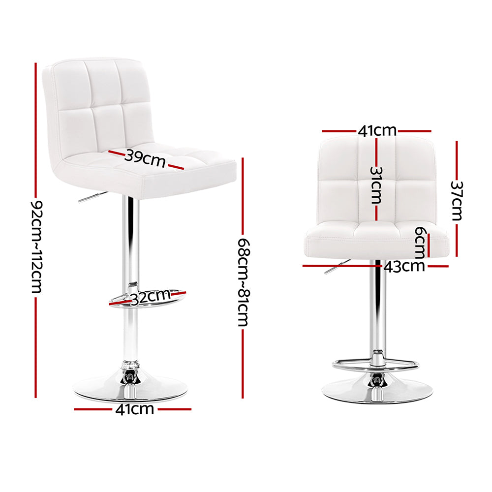 Hudson Patterned Bar Stools – White – Set of 2