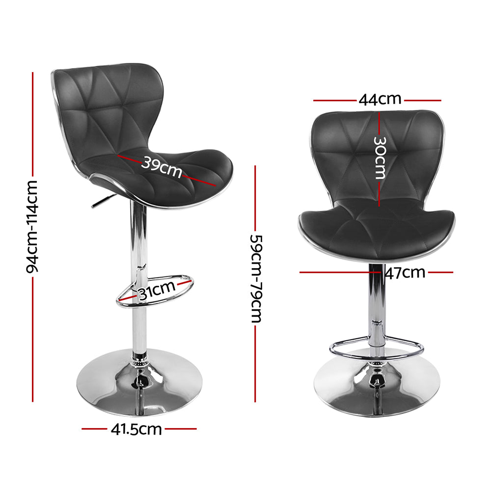 Halston Patterned Bar Stools – Black – Set of 2