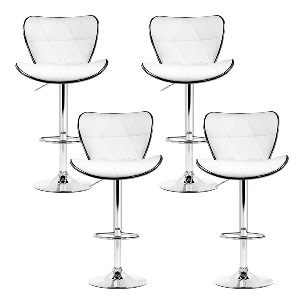 Alderon Gas Lift Bar Stools – White – Set of 4