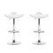 Set of 2 - Leather Gas Lift Bar Stools - White & Chrome