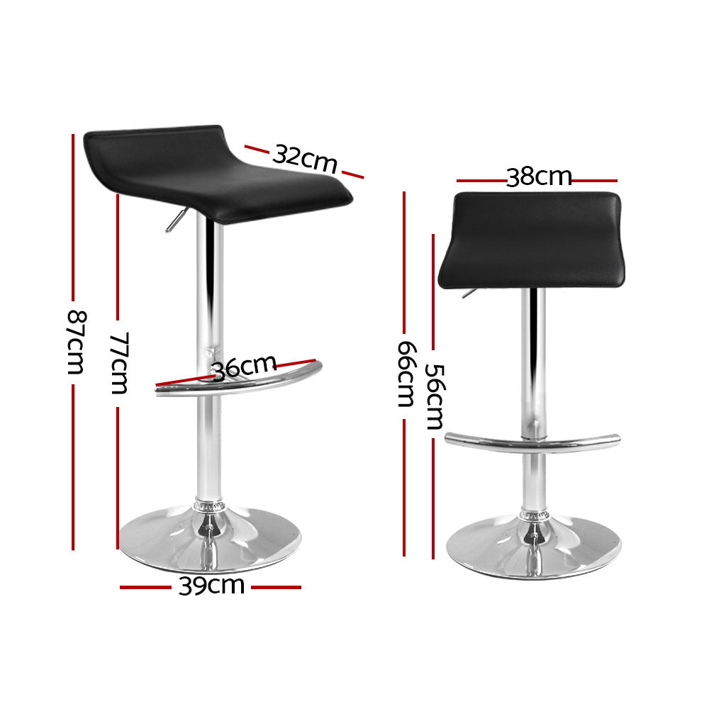 Serrano Wave Style Bar Stools – Black – Set of 2