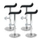 Set of 4 - Leather Wave Style Bar Stools - Black