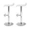 Set of 2 - Leather Wave Style Bar Stools - White