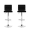 Set of 2 - Leather Padded Line Style Bar Stools - Black