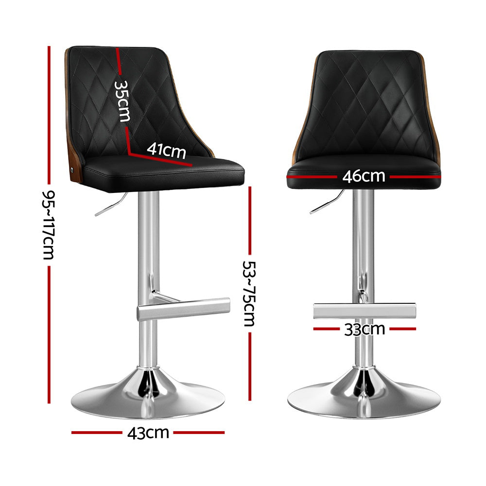 Alderon Bentwood Swivel Bar Stool – Black – Single