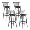 Artiss Set of 4 PU Leather Bar Stools - Black and Steel