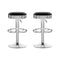 Artiss Set of 2 Backless PU Leather Bar Stools - Black and Chrome