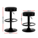 4 x Leather Bar Stools – Gas Lift, Black