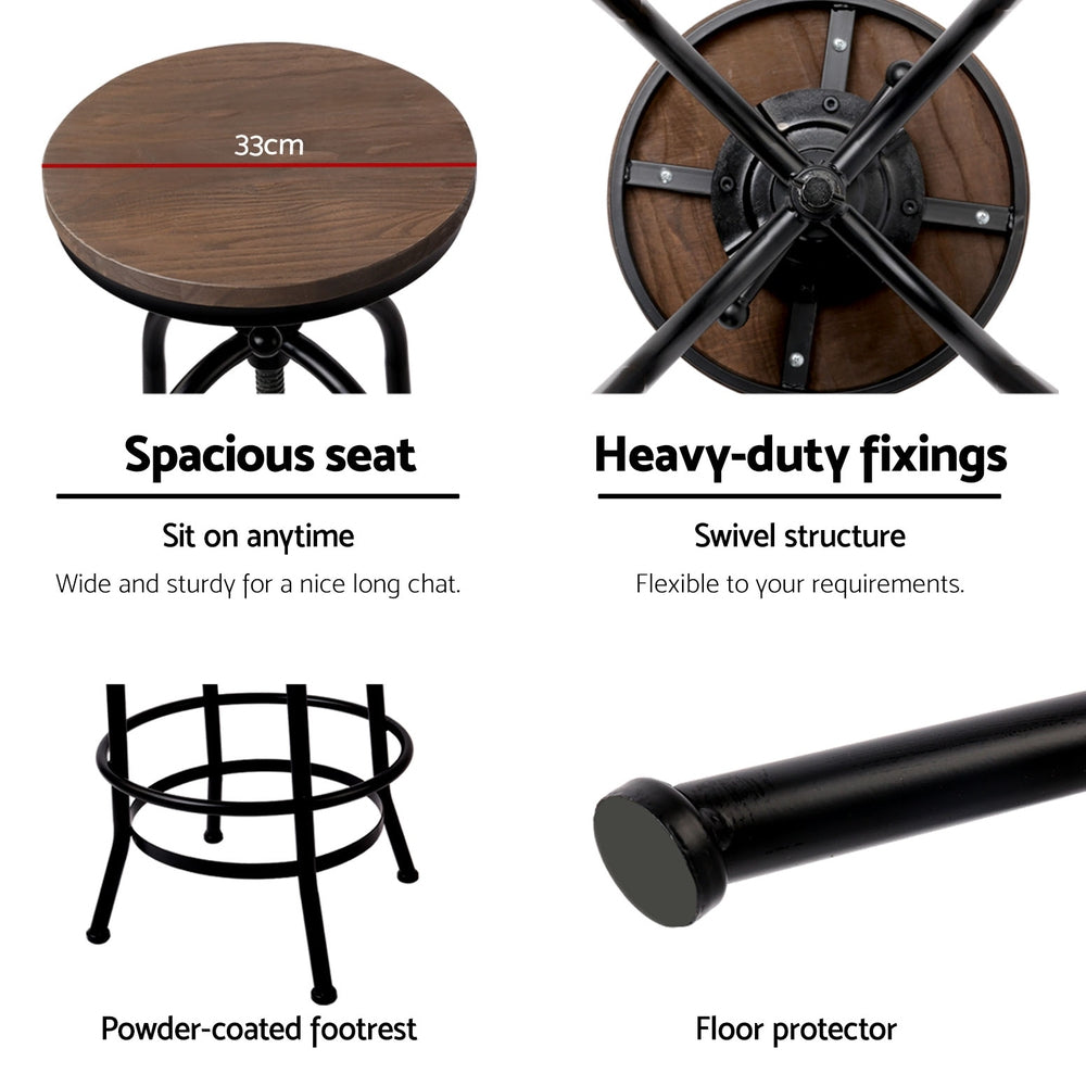 Dalton Adjustable Bar Stools – Black – Set of 4