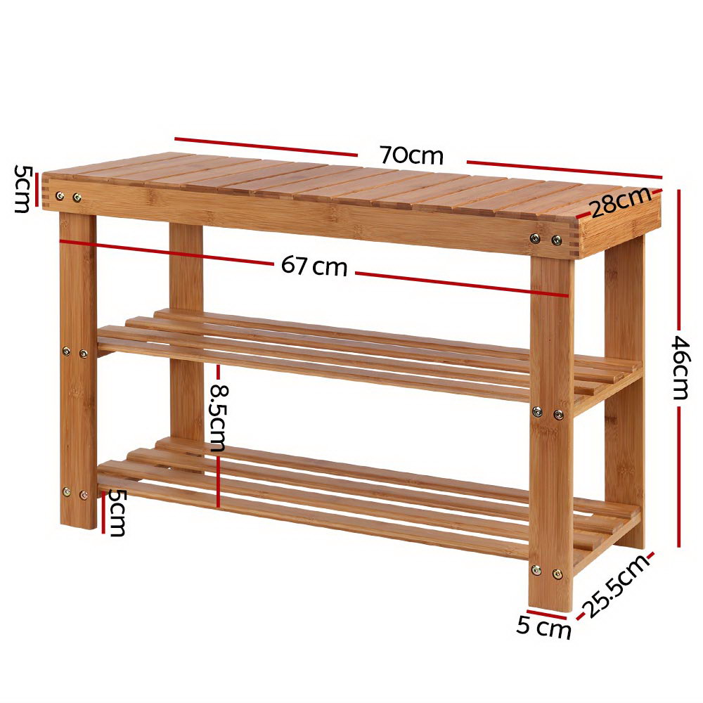 Keaton Bamboo Shoe Rack – Natural
