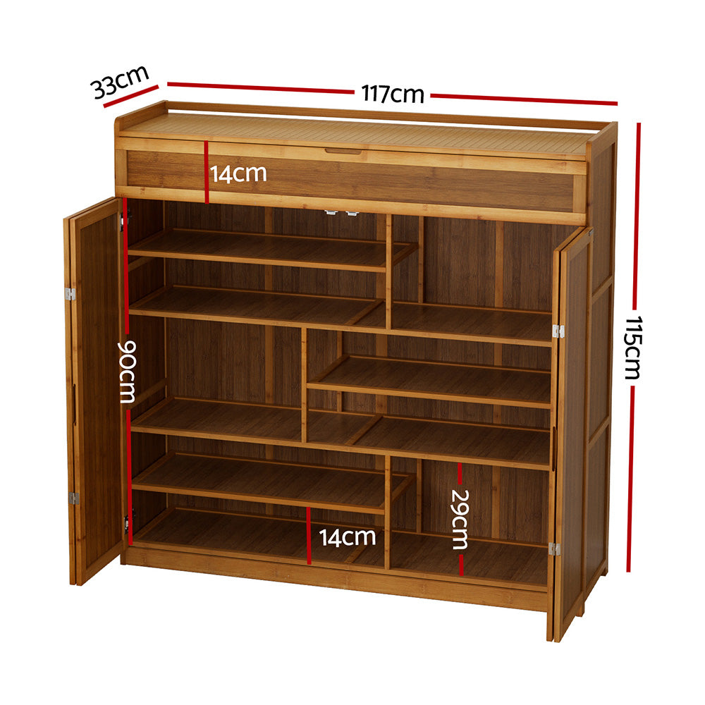 Kairo Bamboo Shoe Cabinet – Natural – 30 Pairs