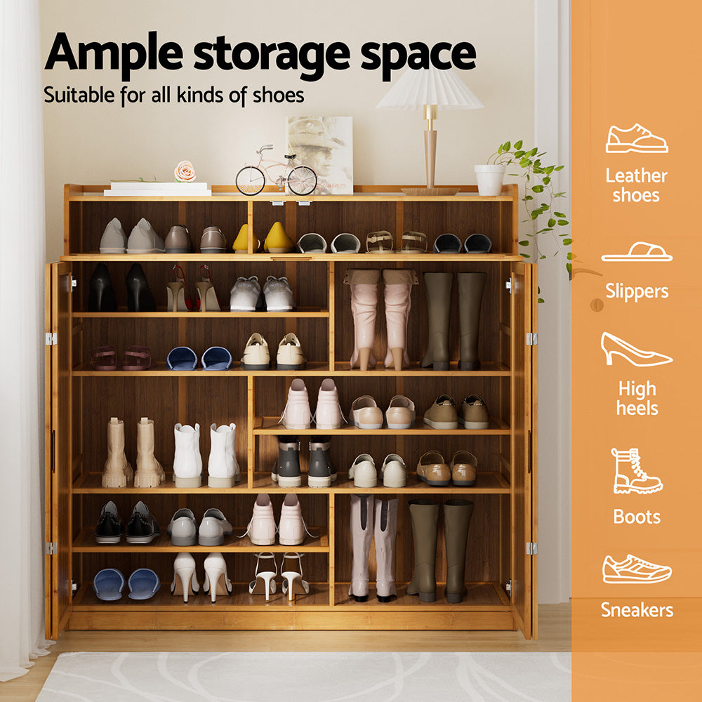 Kairo Bamboo Shoe Cabinet – Natural – 30 Pairs