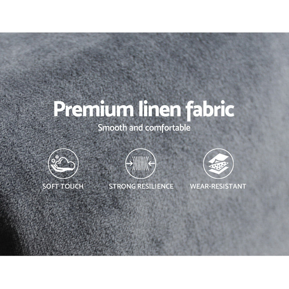 Emery Velvet Bed Head – Grey – Double