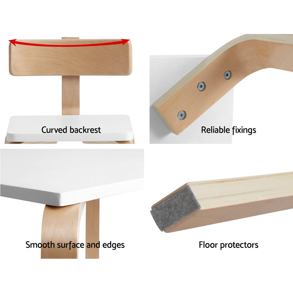 Zander Kids Activity Play Desk Set – White – 5 Piece