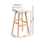 Set of 2 - Wooden Bar Stools - White