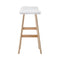 Set of 2 - Wooden Bar Stools - White