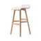 Set of 2 - Wooden Bar Stools - White