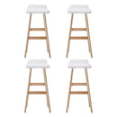 4 x Wooden Bar Stools – Classic White