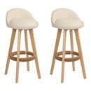 Artiss Set of 2 PU Leather Backrest Bar Stools - Beige