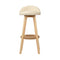 Set of 2 - Leather Backrest Bar Stools - Beige