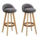 Artiss Set of 2 Fabric Backrest Bar Stools - Grey