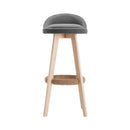 Set of 2 - Fabric Backrest Bar Stools - Grey