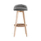 Set of 2 - Fabric Backrest Bar Stools - Grey