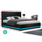 KING Size - Gas Lift LED Bed Frame - Black