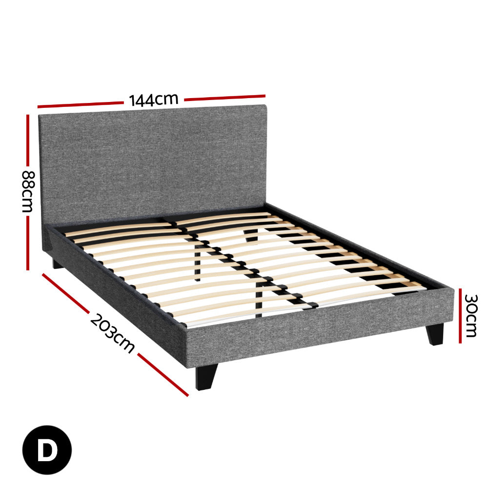 Alderon Fabric Bed Frame – Grey – Double