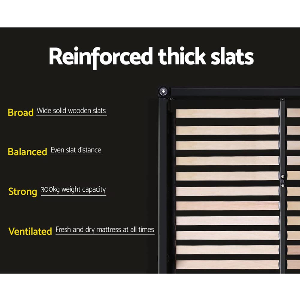 Kairo Fabric Bed Frame – Charcoal – Queen