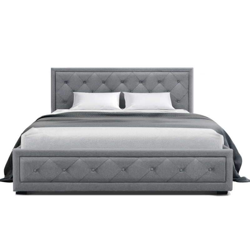 DOUBLE Size - Scandanavian Style Gas Lift Bed Frame - Grey