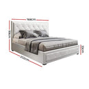 DOUBLE Size - Leather Gas Lift Bed Frame - White