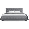 KING Size - Linen Gas Lift Bed Frame - Grey