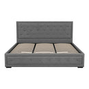 KING Size - Linen Gas Lift Bed Frame - Grey