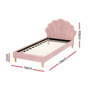 KING SINGLE Size - Scallop-Shape Velvet Frame - Pink