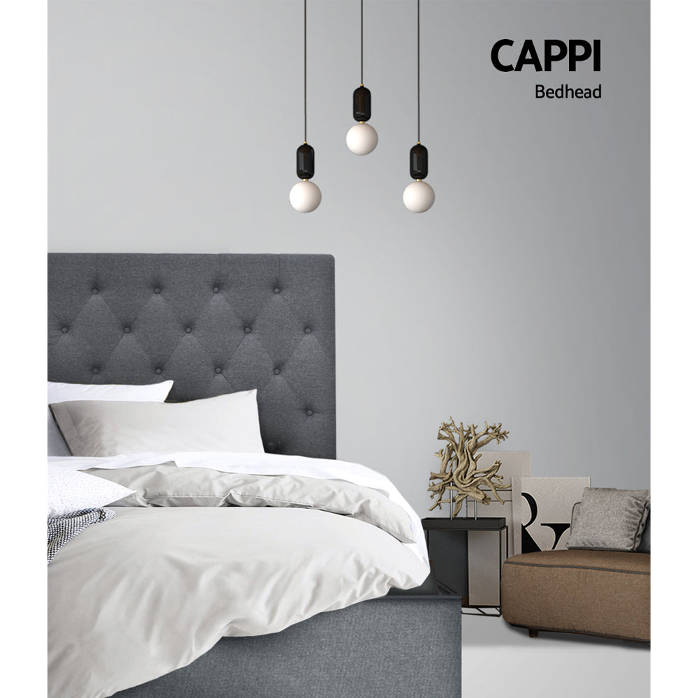Cove Tufted Bed Head – Grey – King Single